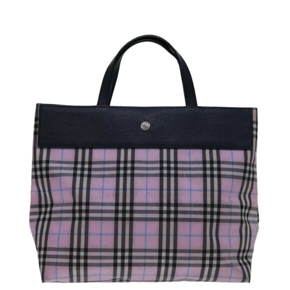 BURBERRY Nova Check Hand Bag Nylon Pink Auth - Picture 2 of 16